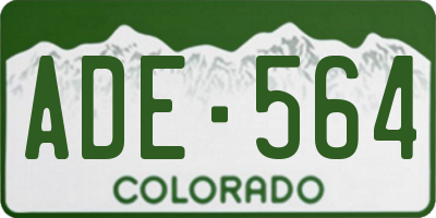 CO license plate ADE564