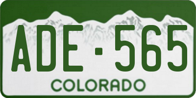 CO license plate ADE565