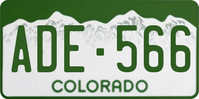 CO license plate ADE566