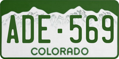 CO license plate ADE569