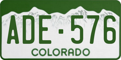CO license plate ADE576