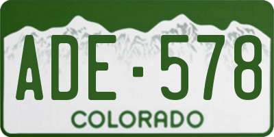 CO license plate ADE578