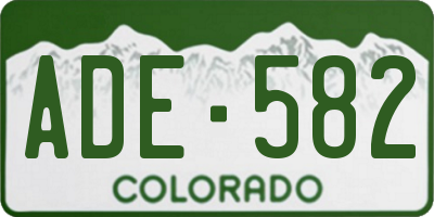 CO license plate ADE582