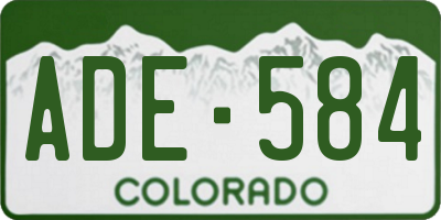 CO license plate ADE584