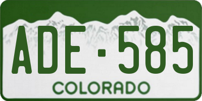 CO license plate ADE585