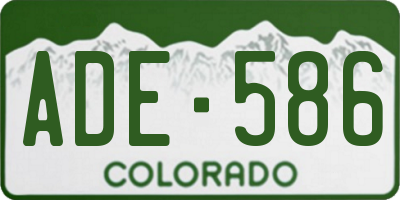 CO license plate ADE586