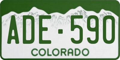 CO license plate ADE590