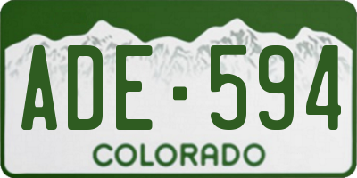 CO license plate ADE594
