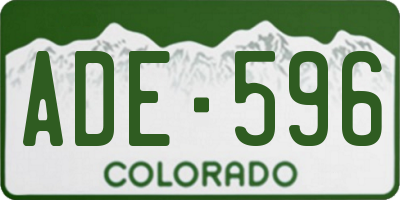 CO license plate ADE596