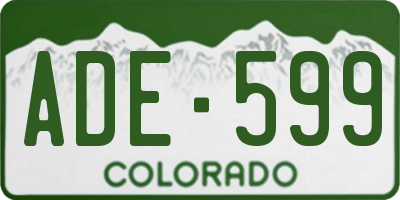 CO license plate ADE599