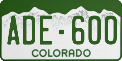 CO license plate ADE600