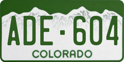 CO license plate ADE604