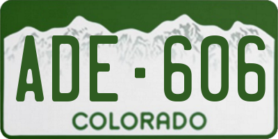 CO license plate ADE606