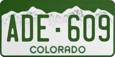CO license plate ADE609