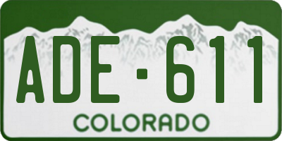 CO license plate ADE611