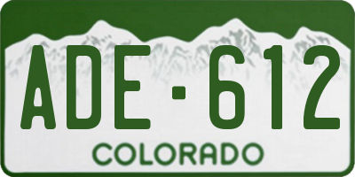 CO license plate ADE612
