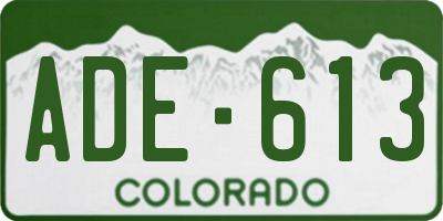 CO license plate ADE613