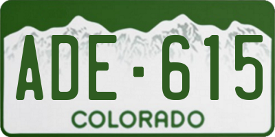 CO license plate ADE615