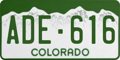 CO license plate ADE616