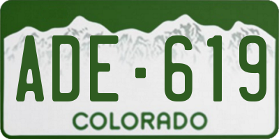 CO license plate ADE619