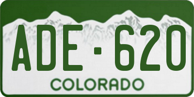 CO license plate ADE620