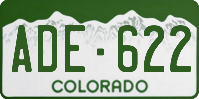 CO license plate ADE622
