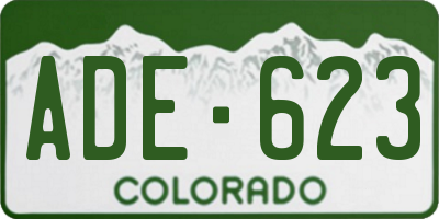 CO license plate ADE623