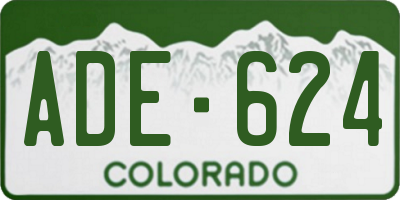 CO license plate ADE624