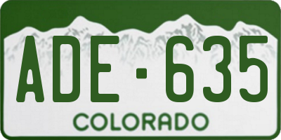 CO license plate ADE635