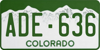 CO license plate ADE636