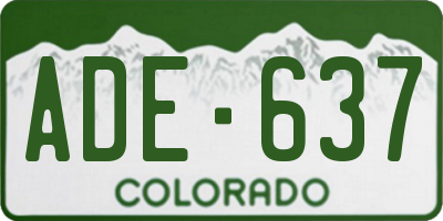 CO license plate ADE637