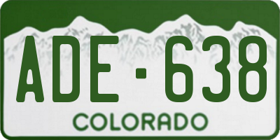 CO license plate ADE638