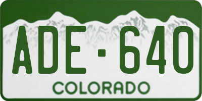 CO license plate ADE640