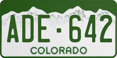 CO license plate ADE642