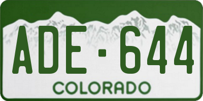 CO license plate ADE644