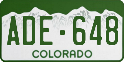 CO license plate ADE648