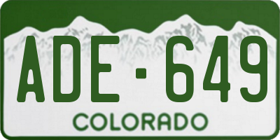 CO license plate ADE649