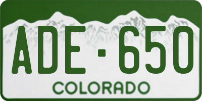 CO license plate ADE650