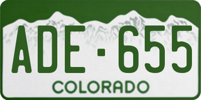 CO license plate ADE655