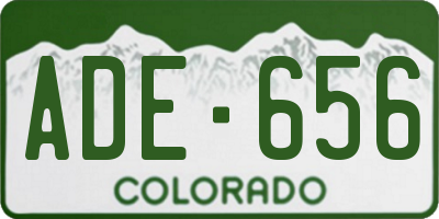 CO license plate ADE656
