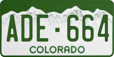 CO license plate ADE664