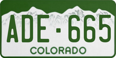CO license plate ADE665