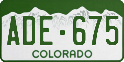 CO license plate ADE675