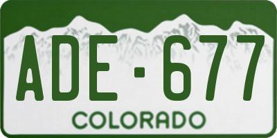 CO license plate ADE677