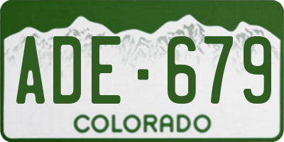CO license plate ADE679