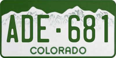 CO license plate ADE681