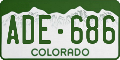 CO license plate ADE686