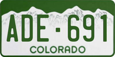 CO license plate ADE691