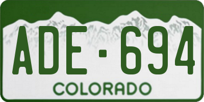 CO license plate ADE694