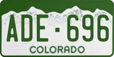 CO license plate ADE696